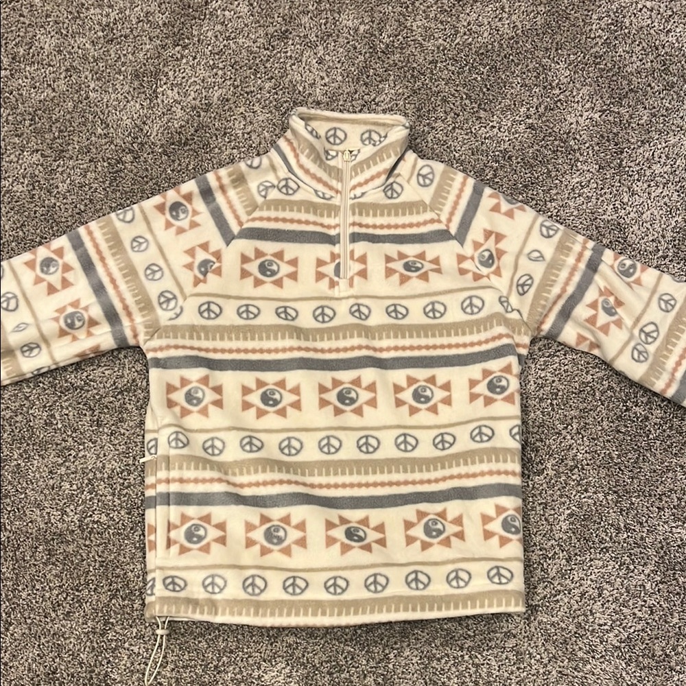 Tribal Print Fleece Quarter-Zip